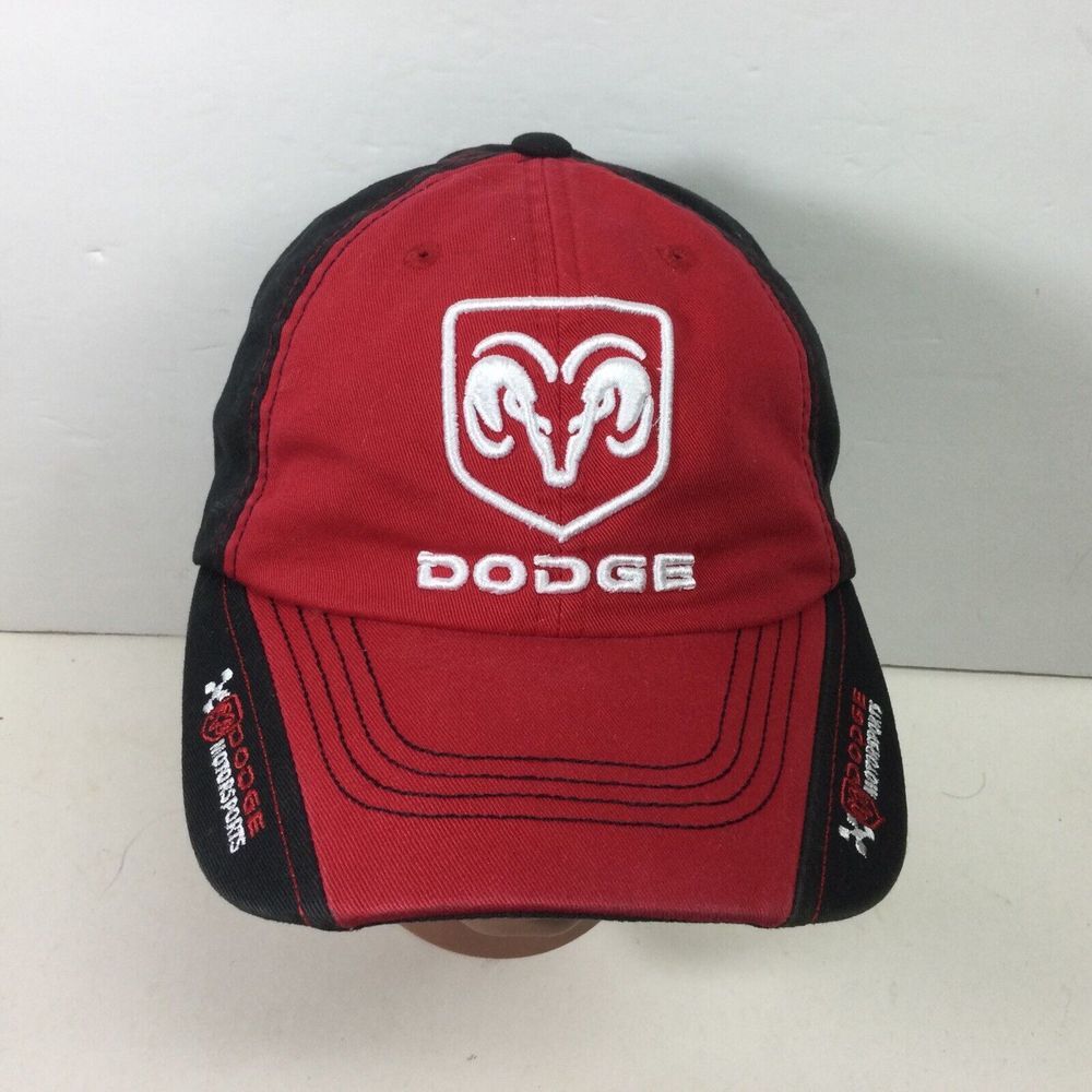 Dodge Motorsports Hat Red Ram Logo NASCAR Victory Lane Baseball Cap‎ StrapBack